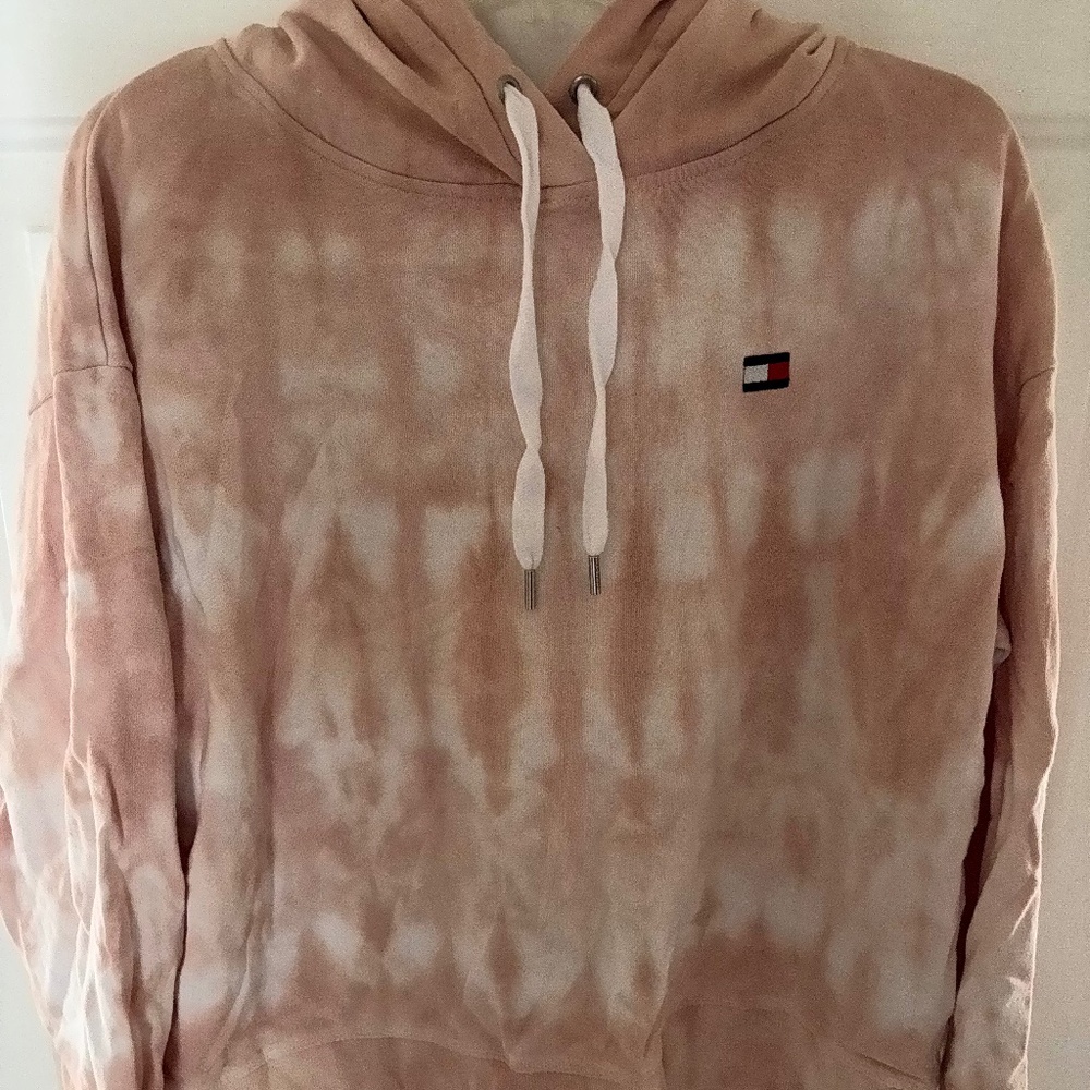 Tommy Hilfiger Women Pullover Hoodie XL   Pink tie dye
